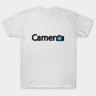 Camera creative typographic logo design T-Shirt